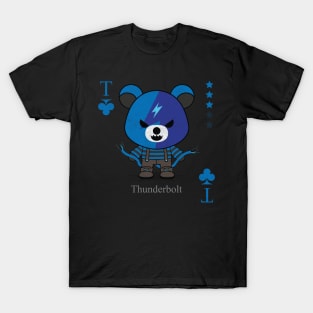 Thunderbolt Evil bear holding electric shock cute scary cool Halloween card Nightmare Birthday T-Shirt